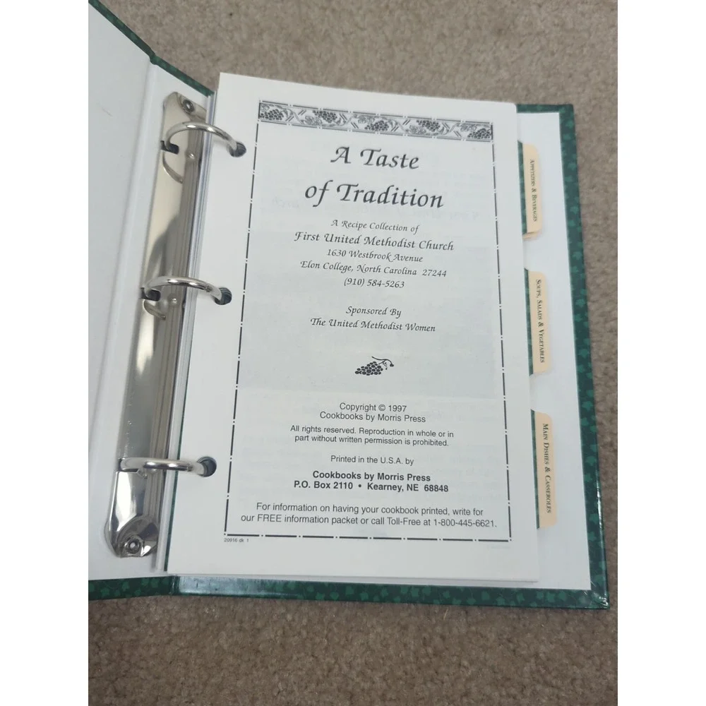 UMW Of First‎ United Methodist Church Spiral Cookbook Elon College, N.C.   1997